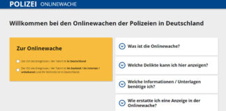 Das neue Portal der Onlinewache der Polizei (Screenshot-Stand 31.05.2024)