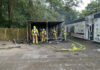 Brand eines Kiosk der ehemaligen Radrennbahn Wülfel.