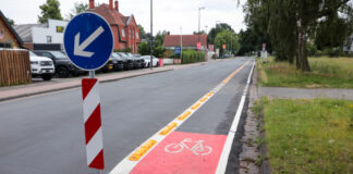 Radwegstreifen auf der Walsroder Straße (Höhe Hainhäuser Weg)