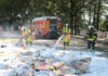Papier-Sammelfahrzeug in Brand geraten
