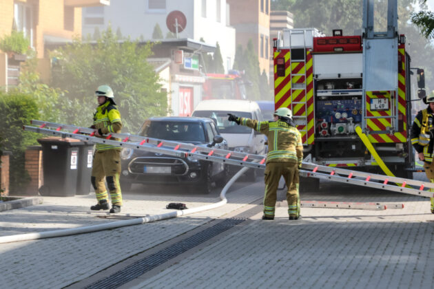 Feuerwehrübung der Freiwilligen Ortsfeuerwehr Langenhagen bei der Lebenshilfe Langenhagen-Wedemark.