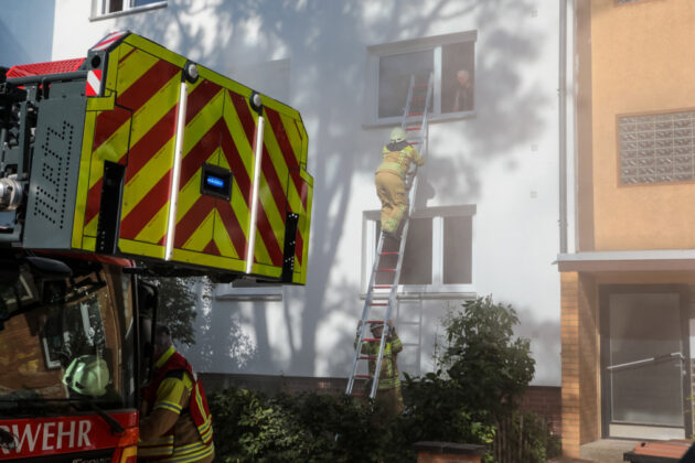 Feuerwehrübung der Freiwilligen Ortsfeuerwehr Langenhagen bei der Lebenshilfe Langenhagen-Wedemark.