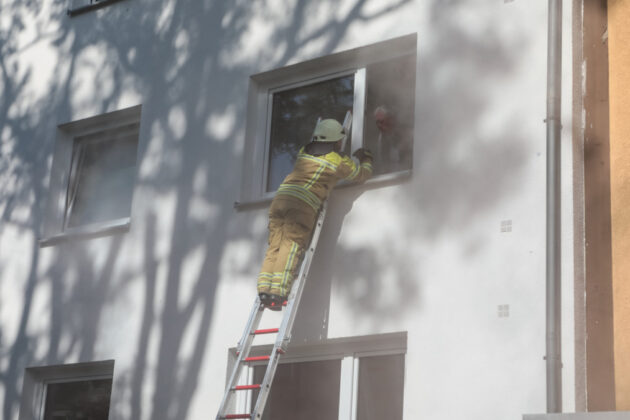 Feuerwehrübung der Freiwilligen Ortsfeuerwehr Langenhagen bei der Lebenshilfe Langenhagen-Wedemark.