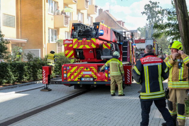 Feuerwehrübung der Freiwilligen Ortsfeuerwehr Langenhagen bei der Lebenshilfe Langenhagen-Wedemark.