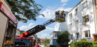 Feuerwehrübung der Freiwilligen Ortsfeuerwehr Langenhagen bei der Lebenshilfe Langenhagen-Wedemark.