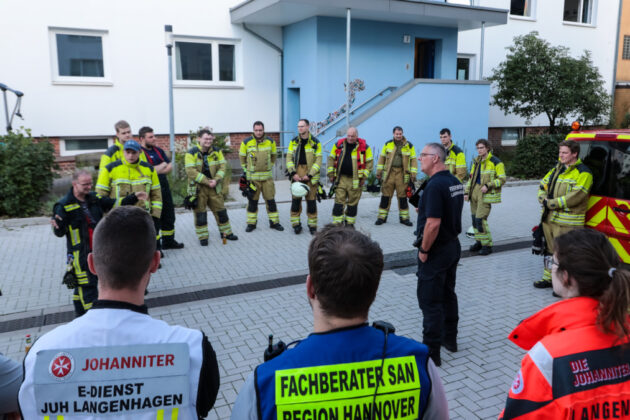 Feuerwehrübung der Freiwilligen Ortsfeuerwehr Langenhagen bei der Lebenshilfe Langenhagen-Wedemark.