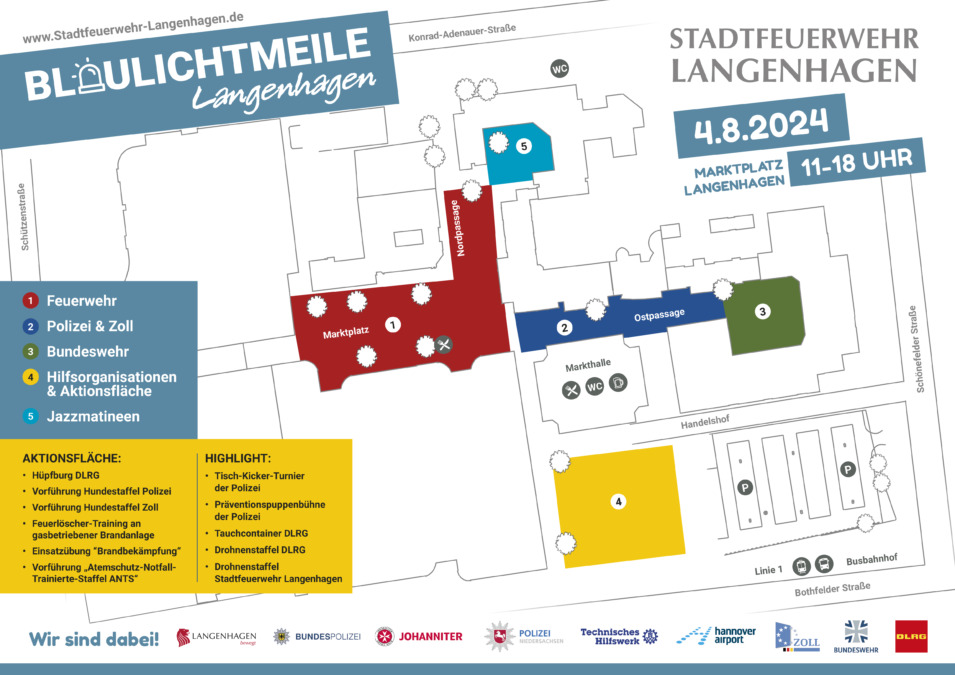 Lageplan Blaulichtmeile Langenhagen 2024