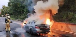 PKW in Vollbrand