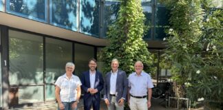 v.l.n.r. Christine Pfülb, Prof. Dr. Marc Hansmann, Mirko Heuer, Dr. Manfred Schüle