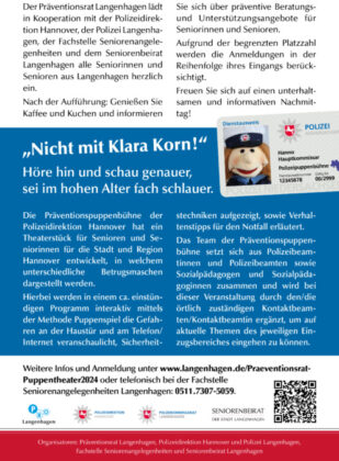 Flyer: Präventionspuppenbühne