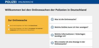 Screenshot: Onlinewache Niedersachsen