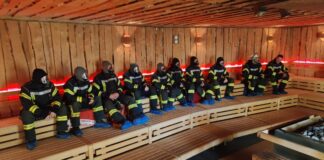 Feuerwehrausbildung in der Sauna