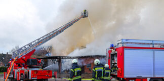 Scheune in Thönse in Vollbrand