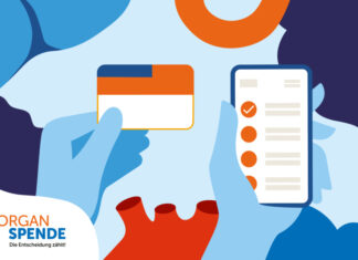Zustimmung zur Gewebe- und Organspende so hoch wie nie: 85 Prozent der Befragten stehen ihr positiv gegenüber Grafik: Illustration Organspendeausweis und Smartphone