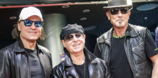 (vo.li.): Matthias Jabs, Klaus Meine, Rudolf Schenker (Scorpions)