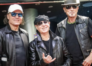 (vo.li.): Matthias Jabs, Klaus Meine, Rudolf Schenker (Scorpions)