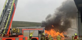Feuer auf der Mülldeponie in Hannover-Lahe