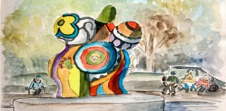 Ausstellung im MHH KunstGang „Urban Sketching“ - Zeichnung: Sabine Gloger
