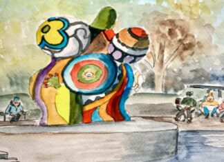 Urban Sketching: Ausstellung im KunstGang der MHH Ausstellung im MHH KunstGang „Urban Sketching“ - Zeichnung: Sabine Gloger