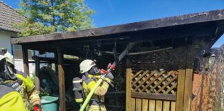 Ortsfeuerwehr Kaltenweide beim heutigen Brandeinsatz .