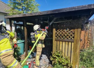 Ortsfeuerwehr Kaltenweide beim heutigen Brandeinsatz .