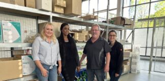 v.l.n.r.: Angela Mehrfeld- Fränzel, Rama Niang, Bernd Sommer und Nejla Doksöz vom mobilen Reinigungsteam der Stadt Langenhagen