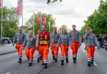 Fußstreife Sanitätsdienst der Johanniter.