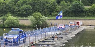 Übung zum Jubiläum: THW errichtet schwimmende Brücke