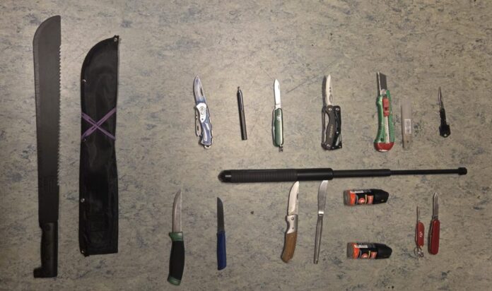 Aufgefundene Waffen und gefährliche Gegenstände