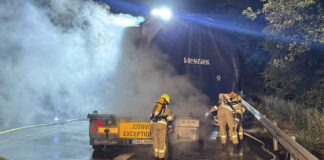 LKW-Brand auf A352.