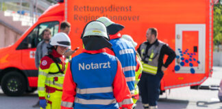 Einsatzübung mit der Feuerwehr und drei Hilfsorganisationen