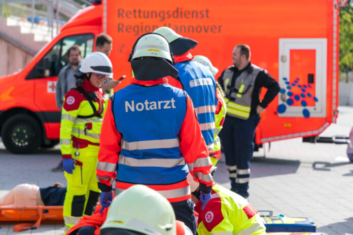 Einsatzübung mit der Feuerwehr und drei Hilfsorganisationen