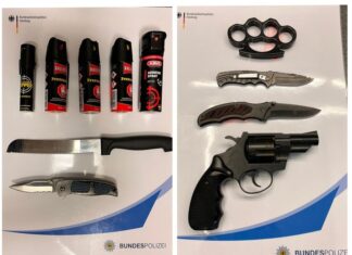 Bundespolizeidirektion Hannover zieht erfolgreiche Bilanz nach bundesweitem Großeinsatz gegen Gewaltkriminalität Sichergestellte Waffen/Gegenstände