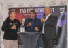 (vo.li.) „Kultcop“ Torsten „TOTO“ Heim, „Promibodyguard“ Peter Althof und Marco Brandes, CEO von MBL-Security.