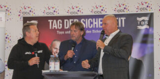 (vo.li.) „Kultcop“ Torsten „TOTO“ Heim, „Promibodyguard“ Peter Althof und Marco Brandes, CEO von MBL-Security.