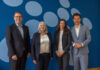 Die kandidierenden Dezernenten (v.l.) Torben Kant, Isabella Gifhorn, Anne Spiegel, mit Regionspräsident Steffen Krach