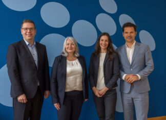 Neue Führungskräfte für die Regionsverwaltung Hannover vorgeschlagen Die kandidierenden Dezernenten (v.l.) Torben Kant, Isabella Gifhorn, Anne Spiegel, mit Regionspräsident Steffen Krach