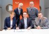 (vo.li.): MHH-Präsidentin Professorin Denise Hilfiker-Kleiner, MHH-Vizepräsident und Vorstand für Krankenversorgung Professor Frank Lammert, Niedersachsens Wissenschaftsminister Falko Mohrs, Oberstarzt Dr. Christian Zechel und Generalstabsarzt Dr. Johannes Backus.