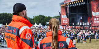 Ehrenamtliche Johanniter, im Einsatz beim Deichbrand-Festival in Cuxhaven