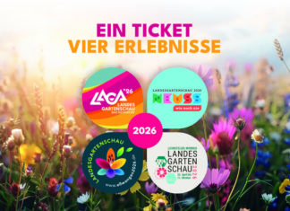 Vier Landesgartenschauen, ein Ticket: Gartenglück 2026 über Bundesländer hinweg Plakat: Kooperation Landesgartenschauen 2026