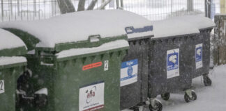 Mülltonnen im Schnee