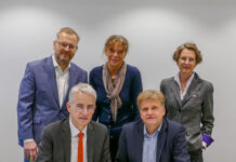 altersmedizin vor dem neustart: mhh und vinzenzkrankenhaus schmieden starke allianz (von links): der geschäftsführer des vinzenzkrankenhauses michael schmitt, mhh-vizepräsident professor frank lammert, mhh-präsidentin professorin denise hilfiker-kleiner, der ärztliche direktor des vinzenzkrankenhauses dr. jens albrecht und mhh-vizepräsidentin martina saurin.