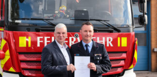 Ernennung von Kai Jüttner zum Ortsbrandmeister von Krähenwinkel.