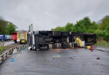 Lkw-Unfall auf A2 bei Lehrte-Ost blockiert alle Fahrspuren Verkehrsununfall Autobahn A2: LKW Unfall blockiert alle 3 Fahrspuren