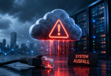 Cloud-Ausfälle würden fast jedes zweite Unternehmen stoppen Symbolbild: Systemausfall in der digitalen Welt / Cloud / Server
