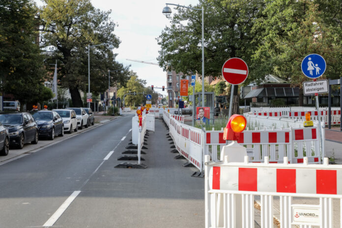 Baustelle Walsroder Straße in Langenhagen.