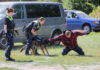 blaulichttag bringt einsatzkräfte auf die landesgartenschau themenfoto: polizeihund im einsatz