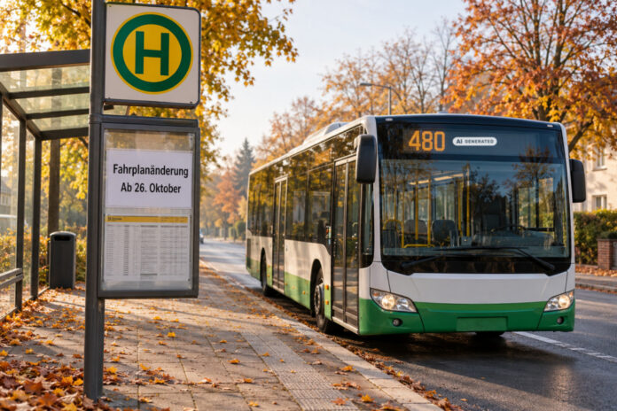 Symbolbild: Bus / Bushaltestelle / Fahrplan - ki-generiert
