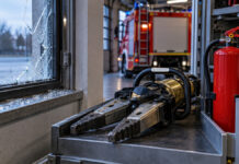 Kaltenweide: Einbruch bei der Feuerwehr und beschädigte Toilettenscheibe Hydraulischer Spreizer / Einbruch / Feuerwehr - Symbolbild - ki-generiert