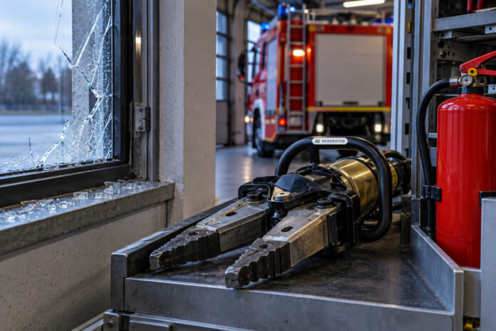 Hydraulischer Spreizer / Einbruch / Feuerwehr - Symbolbild - ki-generiert
